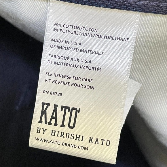 Kato By Hiroshi 32 Mens Blue Regular Fit Flat Front Low Rise Chino Pants - Picture 5 of 12